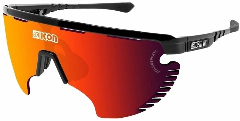 Cycling Glasses Scicon Aerowing Lamon Black Gloss/SCNPP Multimirror Red/Clear Cycling Glasses