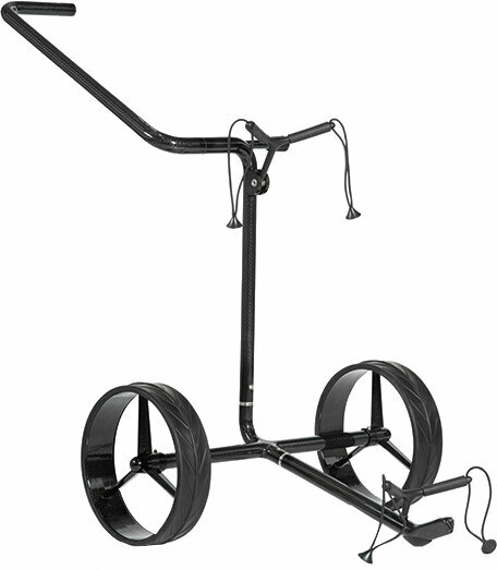 Chariot de golf manuel Jucad Carbon Shine 2-Wheel Shiny Black Chariot de golf manuel