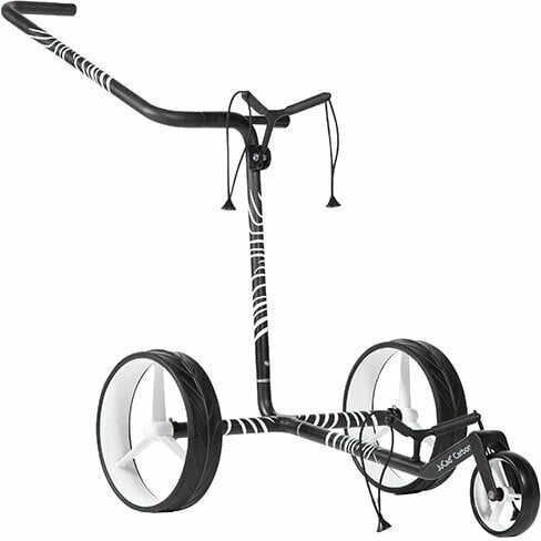 Handmatige golftrolley Jucad Carbon Zebra 3-Wheel White/Black Matt Handmatige golftrolley