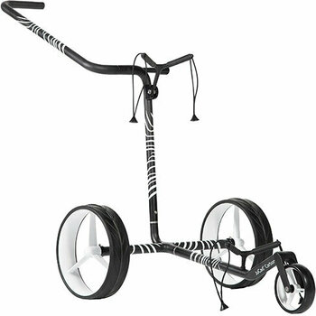 Manual Golf Trolley Jucad Carbon Zebra 3-Wheel White/Black Matt Manual Golf Trolley - 1