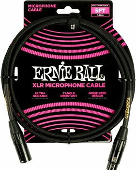 Mikrofónový kábel Ernie Ball 6390 Čierna 1,5 m - 1