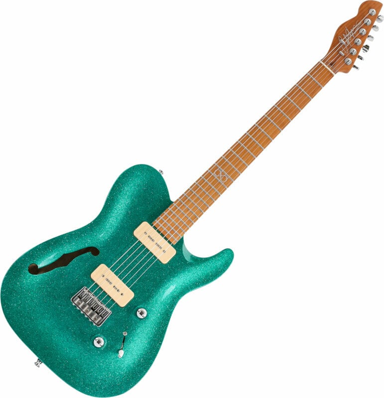 Electric guitar Chapman Guitars ML3 Semi Hollow Pro Traditional Aventurine Green Sparkle