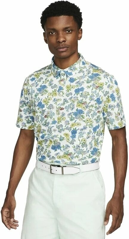 Polo Shirt Nike Dri-Fit Player Floral Mens Polo Shirt Barely Green/Brushed Silver XL