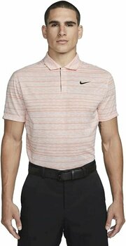 Polo-Shirt Nike Dri-Fit Tiger Woods Advantage Stripe Mens Polo Shirt Light Soft Pink/Black 2XL - 1