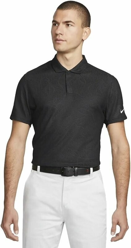 Polo-Shirt Nike Dri-Fit Tiger Woods Floral Jacquard Mens Polo Shirt Black/Dark Smoke Grey/White 2XL
