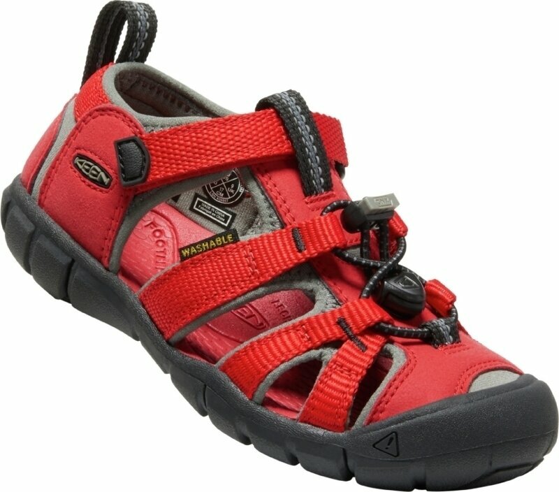 Keen Pantofi de exterior pentru copii Seacamp II CNX Children Sandals Racing Red/Gargoyle 27-28