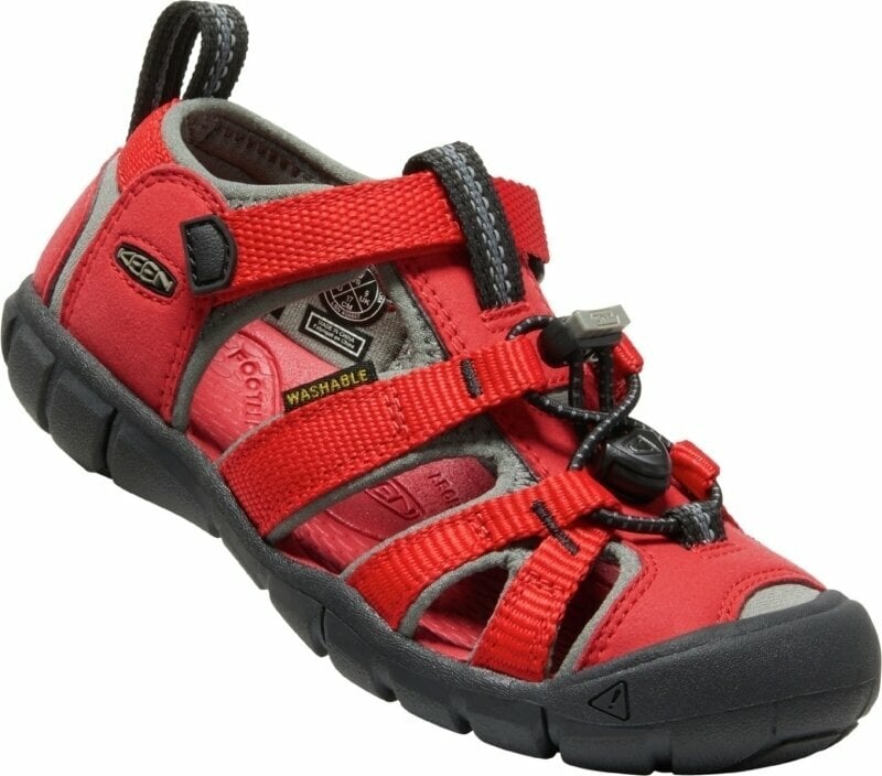 Kids' Hiking Shoes Keen Seacamp II CNX Children Sandals Racing Red/Gargoyle 29 Kids' Hiking Shoes