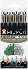 Technické pero Sakura Pigma Micron Fineliner Technické perá 0,25 mm 6 ks