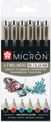 Technické pero Sakura Pigma Micron Fineliner Technické perá 0,45 mm 6 ks