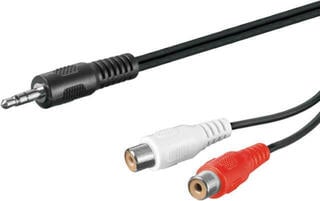 Аудио кабел PremiumCord Jack 3.5mm-2xCINCH M/F 1,5 m Аудио кабел