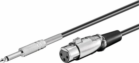 Kabel mikrofonowy PremiumCord Jack 6.3mm-XLR M/F Czarny 6 m - 1