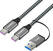 Καλώδιο USB PremiumCord USB-C to USB-C with Reduction Braided Γκρι χρώμα 2 m Καλώδιο USB