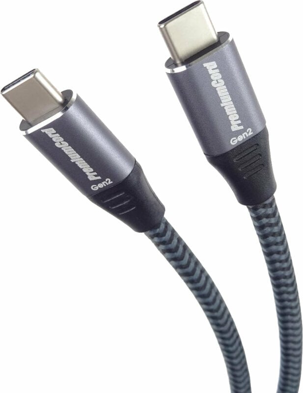 Kabel USB PremiumCord USB-C to USB-C Braided Szary 0,5 m Kabel USB