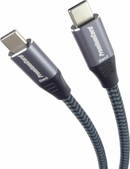 Kabel USB PremiumCord USB-C to USB-C Braided Szary 0,5 m Kabel USB - 1
