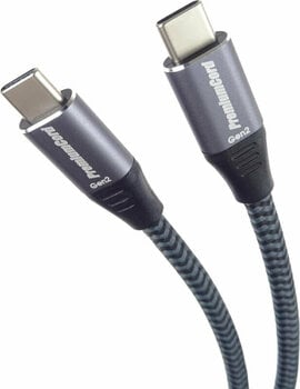USB kabel PremiumCord USB-C to USB-C Braided Siva 1 m USB kabel - 1