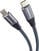 USB kabel PremiumCord USB-C to USB-C Braided Siva 1 m USB kabel