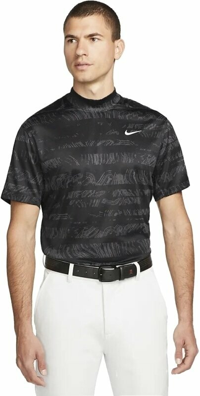 Polo Shirt Nike Dri-Fit Tiger Woods Advantage Mock Mens Black/University Red/White 3XL Polo Shirt