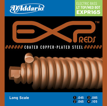 Cordas para baixo D'Addario EXPR 165 Coated Reds Bass 45-105 - 1