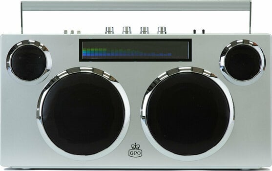 Enceintes portable GPO Retro Manhattan - Boombox Stereo Argent - 1