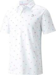 Polo košile Puma AP Dancing Umbrellas Mens Bright White/lgiers Blue XS Polo košile