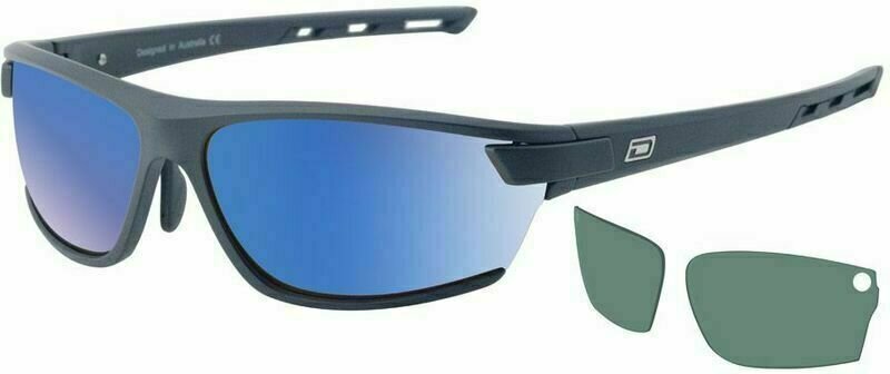 Óculos de desporto Dirty Dog Evolve X2 58084 Satin Dark Silver/Grey/Blue Fusion Mirror Polarized