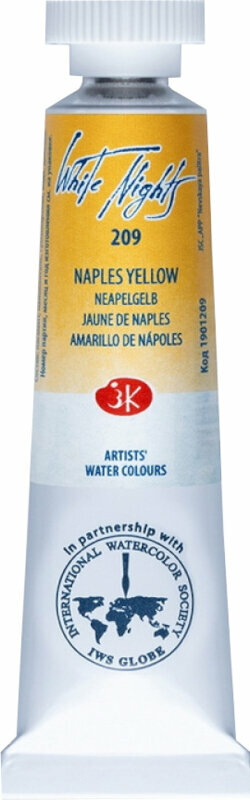Akvarelová barva Nevskaya Palitra White Nights Akvarelová barva Naples Yellow 10 ml 1 ks