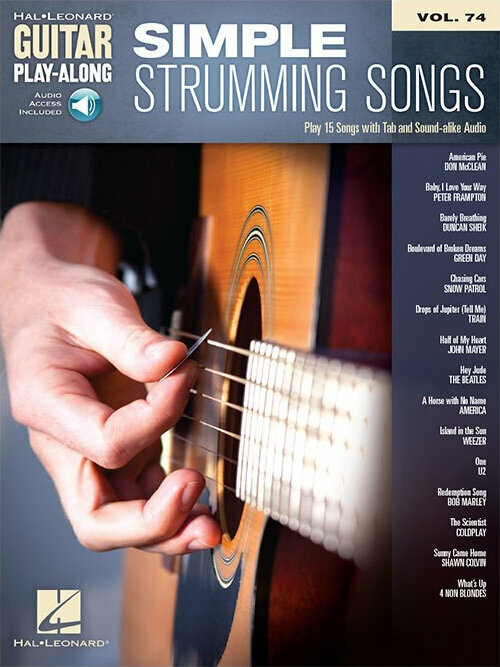Gitár és basszusgitár kották Hal Leonard Guitar Play-Along Volume 74: Simple Strumming Songs Gitár-Vocal