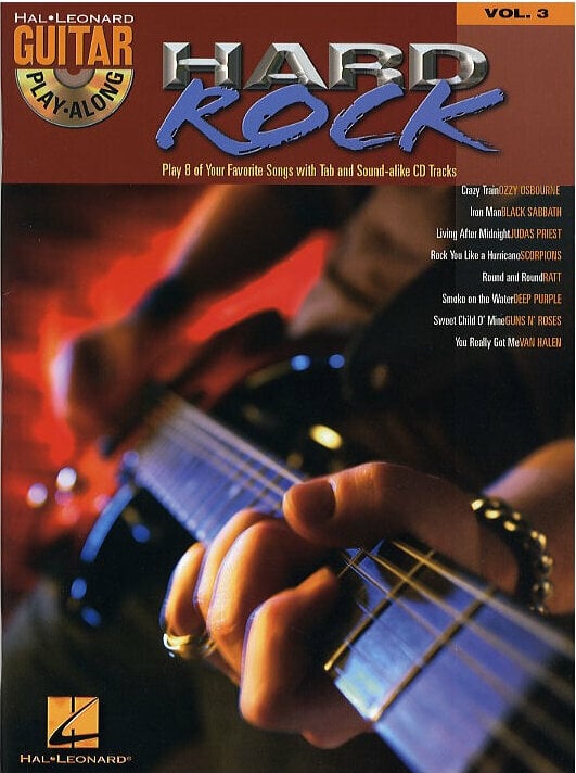Noder til guitarer og basguitarer Hal Leonard Guitar Play-Along Volume 3: Hard Rock Musik bog