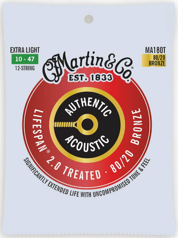 Snaren voor akoestische gitaar Martin MA180T Authentic Lifespan