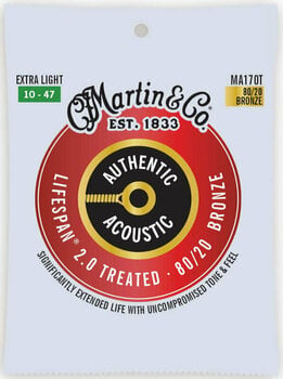 Struny do gitary akustycznej Martin MA170T Authentic Lifespan - 1