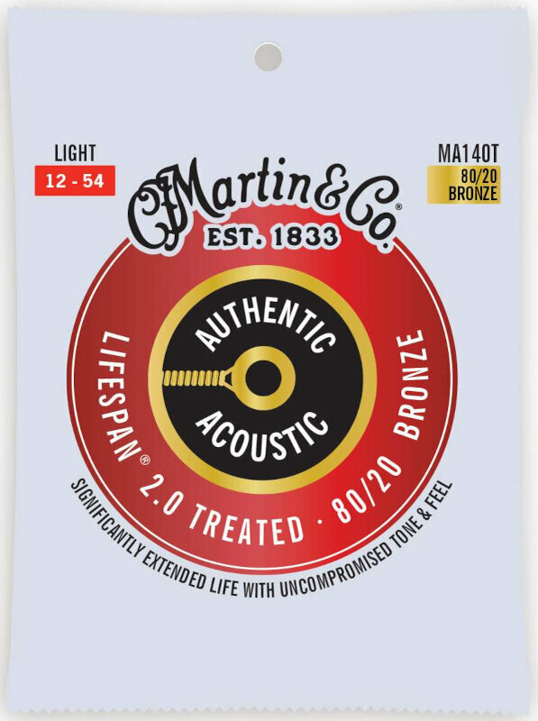 Cordes de guitares acoustiques Martin MA140T Authentic Lifespan