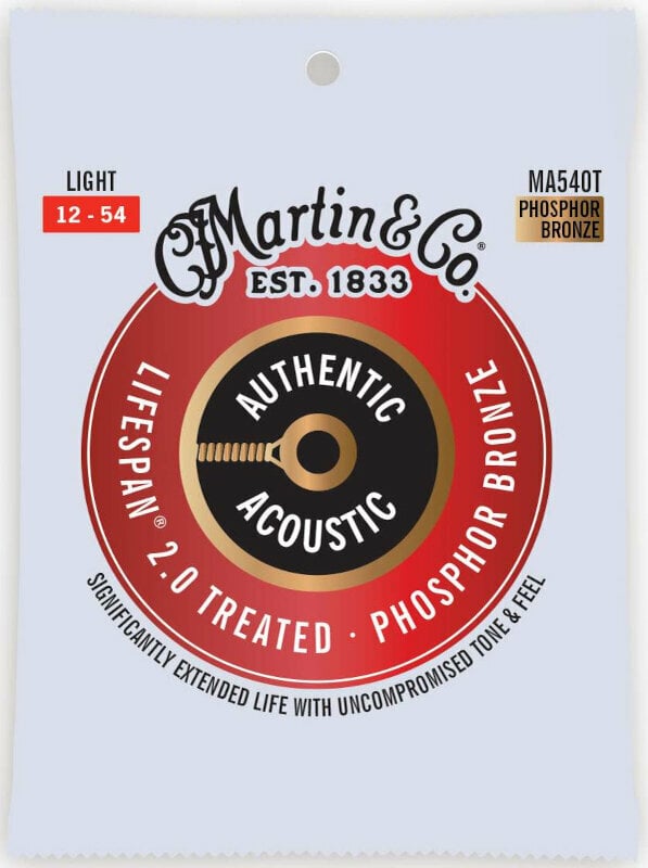 Cordes de guitares acoustiques Martin MA540T Authentic Lifespan