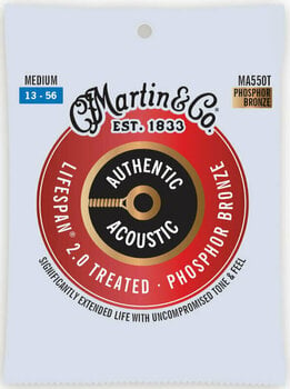 Struny do gitary akustycznej Martin MA550T Authentic Lifespan - 1