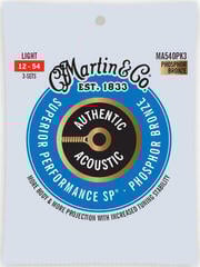 Guitar strings Martin MA540PK3 Authentic SP Guitar strings