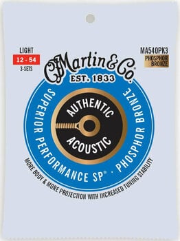 Guitar strings Martin MA540PK3 Authentic SP - 1