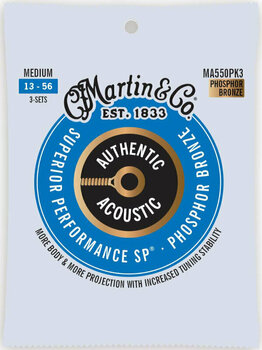 Guitar strings Martin MA550PK3 Authentic SP - 1
