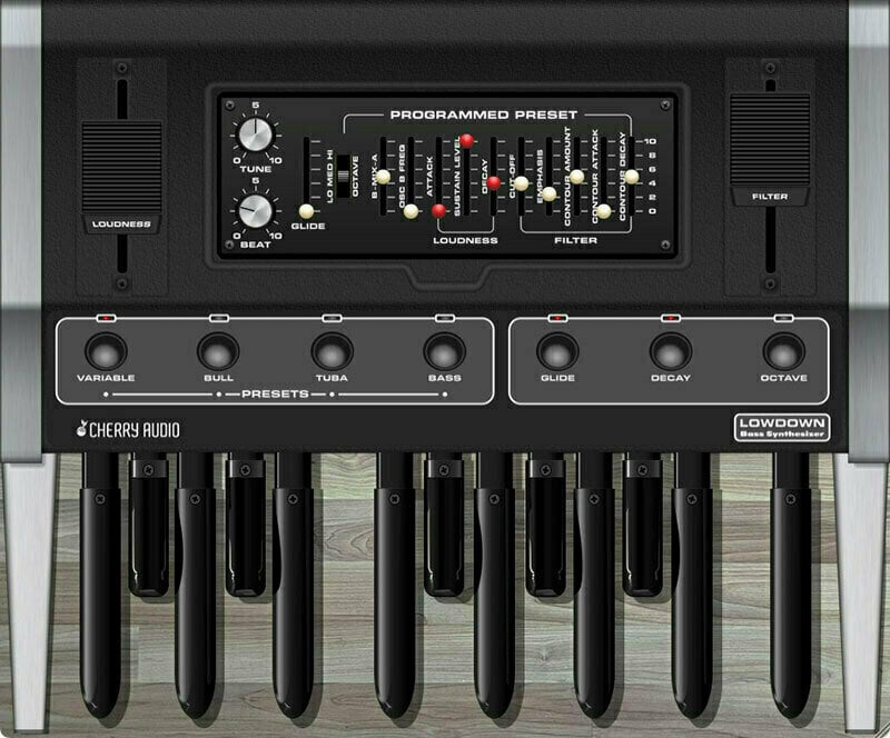 VST Όργανο λογισμικού στούντιο Cherry Audio Lowdown Bass Synthesizer (Ψηφιακό προϊόν)