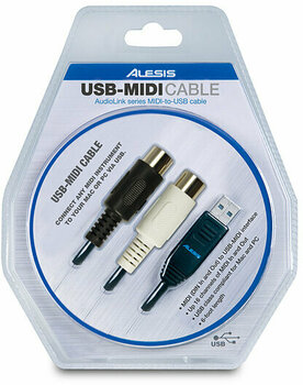 USB audio prevodník - zvuková karta Alesis USB Midi Cable - 1