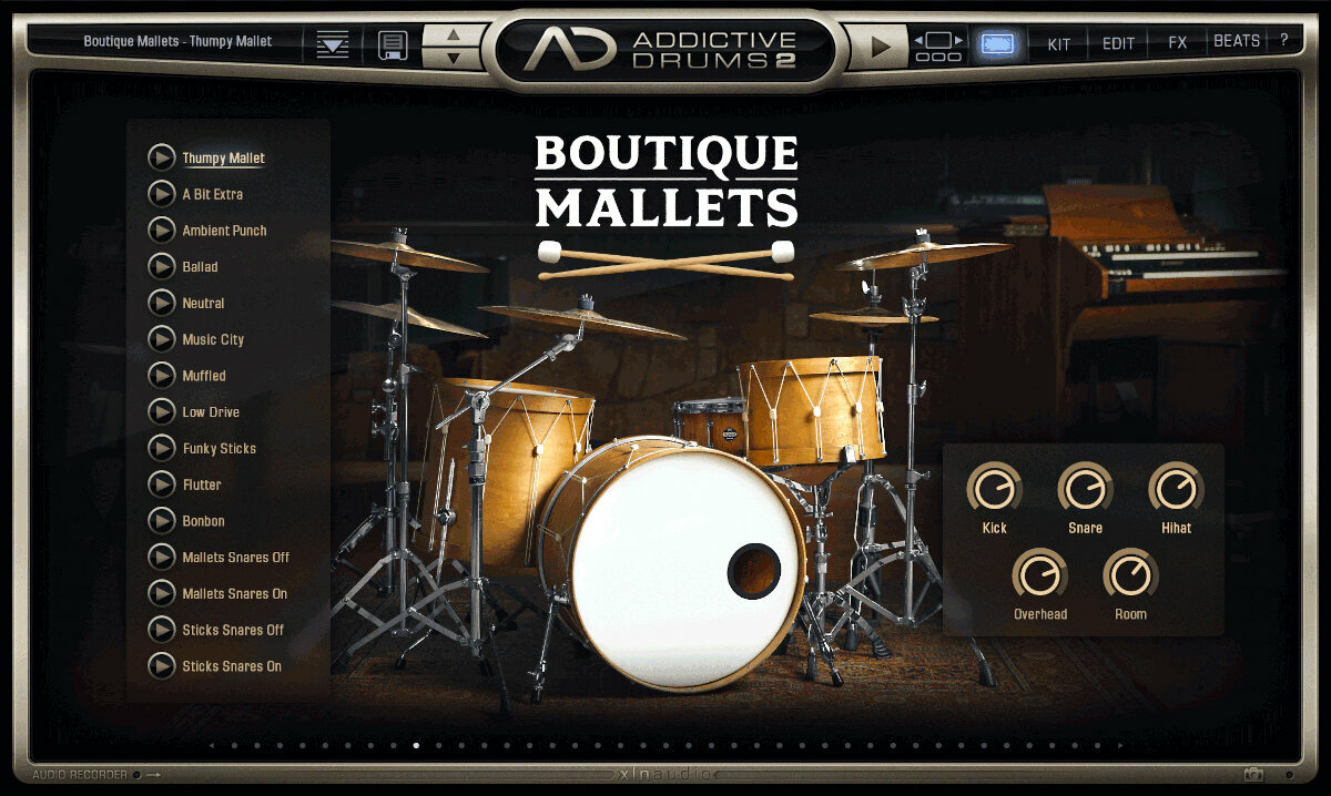 Uppdateringar och uppgraderingar XLN Audio AD2: Boutique Mallets (Digital produkt)