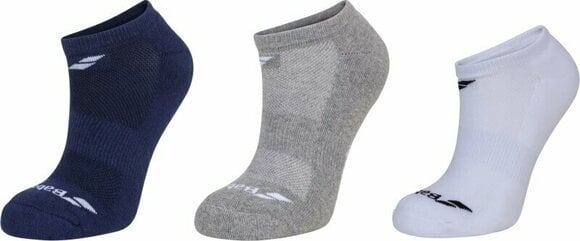 Chaussettes Babolat Invisible 3 Pairs Pack White/Estate Blue/Grey 35-38 Chaussettes - 1