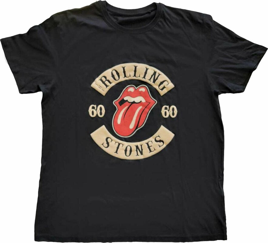 Camiseta de manga corta The Rolling Stones Camiseta de manga corta 60 Biker Tongue Unisex Black S