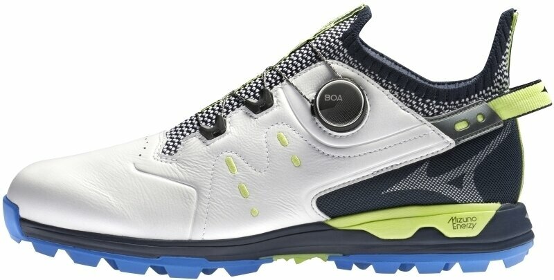 Pantofi de golf pentru bărbați Mizuno Wave Hazard Pro Boa White/Neo Lime 43