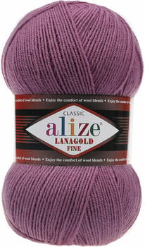 Fios para tricotar Alize Lanagold Fine 440 Dark Rose - 1