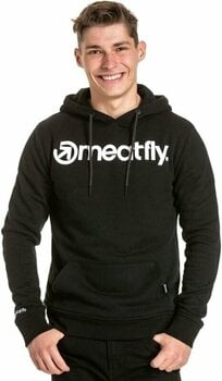 Majica s kapuljačom na otvorenom Meatfly Logo Hoodie Black XL Majica s kapuljačom na otvorenom - 1