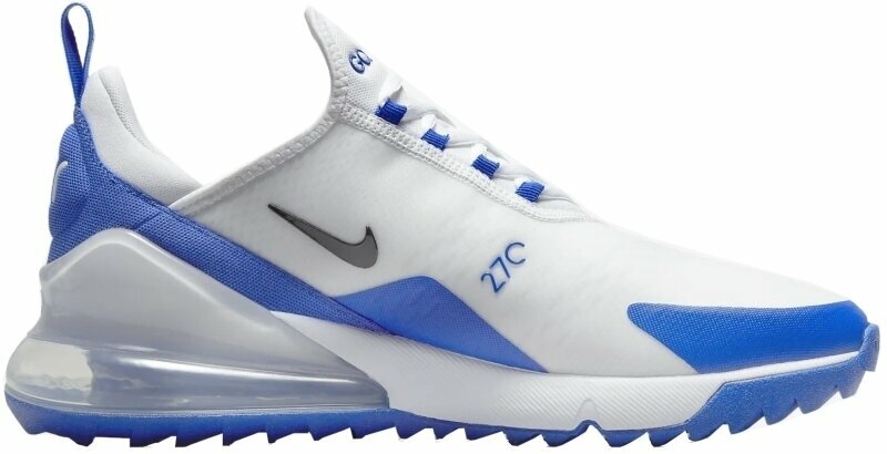 Nike Air Max 270 G Golf Shoes White/Black/Racer Blue/Pure Platinum 45 Blue White male
