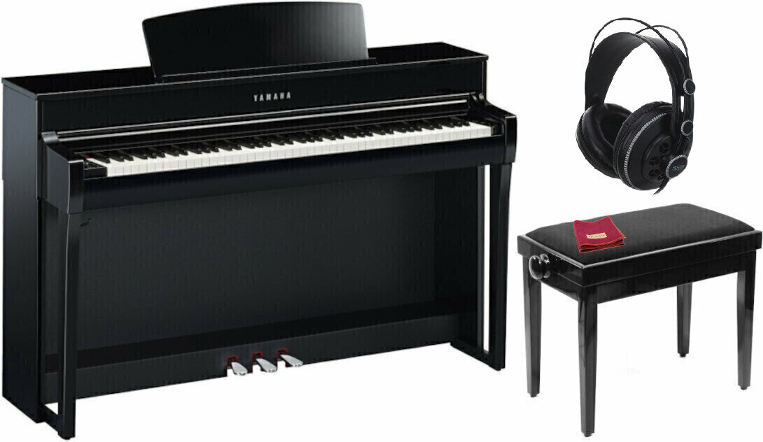 Yamaha CLP-745 PE SET Polished Ebony Digitális zongora