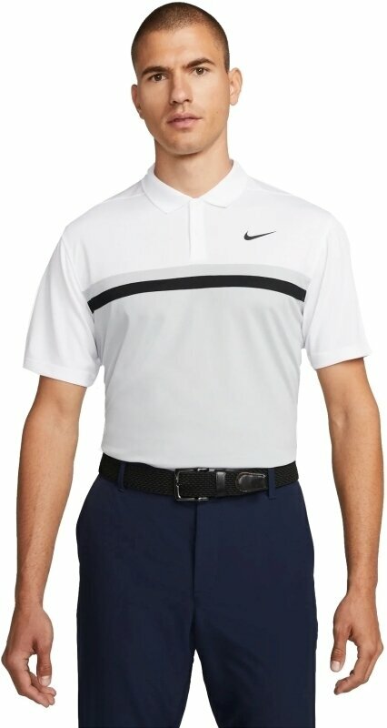 Polo-Shirt Nike Dri-Fit Victory Color-Blocked Mens White/Light Smoke Grey/Black/Black 3XL Polo-Shirt