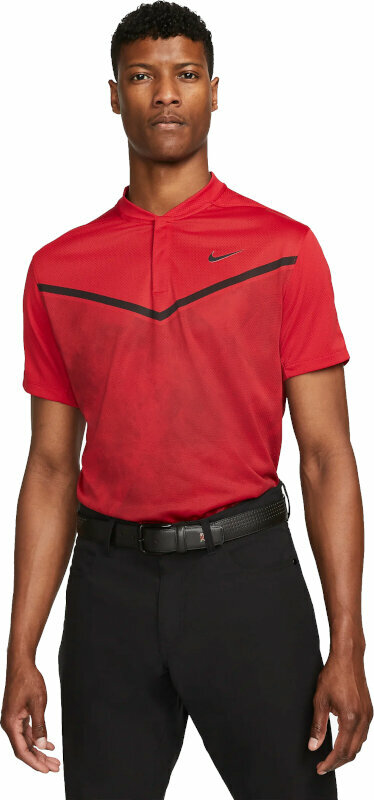 Polo-Shirt Nike Dri-Fit Tiger Woods Advantage Blade Mens Polo Shirt Gym Red/Black 3XL