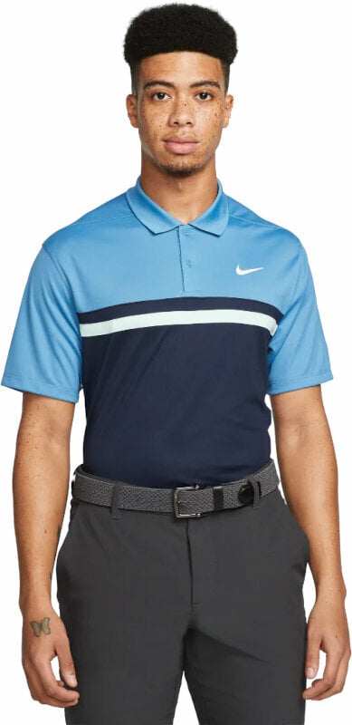 Polo-Shirt Nike Dri-Fit Victory Color-Blocked Mens Polo Shirt Dutch Blue/Obsidian/Mint Foam/White 2XL