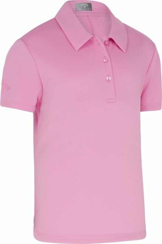 Polo trøje Callaway Youth Micro Hex Swing Tech Polo Pink Sunset L